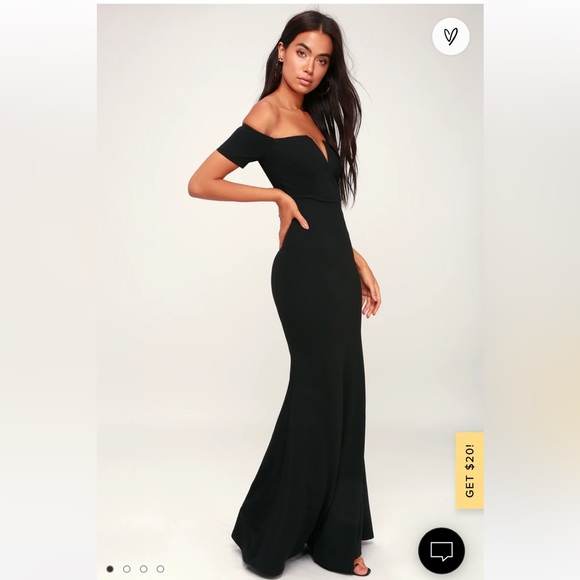 NWT Lulu’s Lynne Off the Shoulder Black Dress - Sz Small OR Medium - Picture 2 of 11